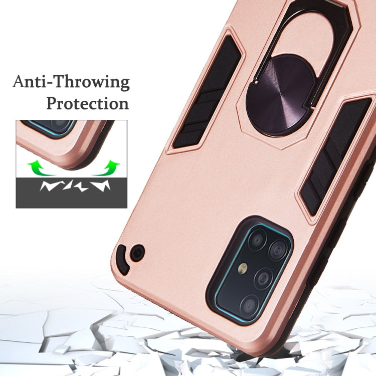 For Samsung Galaxy A51 2 in 1 Armour Series PC + TPU Protective Case with Ring Holder