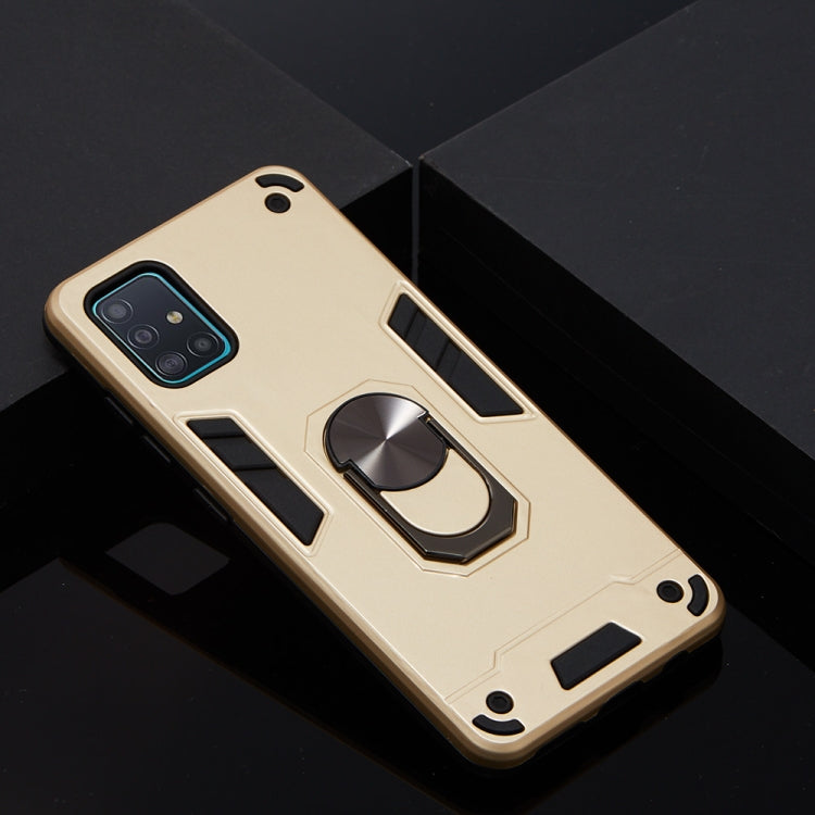 For Samsung Galaxy A51 2 in 1 Armour Series PC + TPU Protective Case with Ring Holder