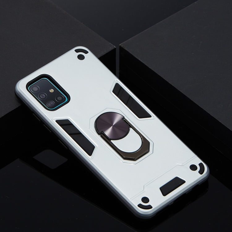 For Samsung Galaxy A51 2 in 1 Armour Series PC + TPU Protective Case with Ring Holder