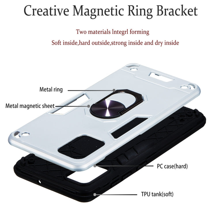 For Samsung Galaxy A51 2 in 1 Armour Series PC + TPU Protective Case with Ring Holder