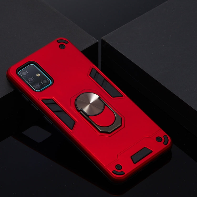 For Samsung Galaxy A51 2 in 1 Armour Series PC + TPU Protective Case with Ring Holder