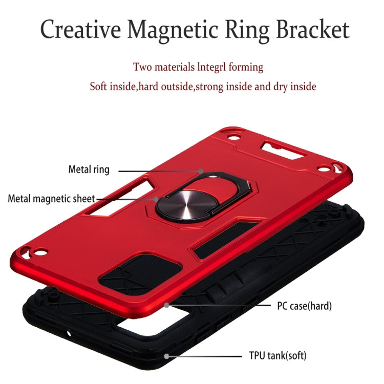 For Samsung Galaxy A51 2 in 1 Armour Series PC + TPU Protective Case with Ring Holder