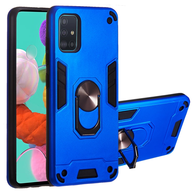 For Samsung Galaxy A51 2 in 1 Armour Series PC + TPU Protective Case with Ring Holder