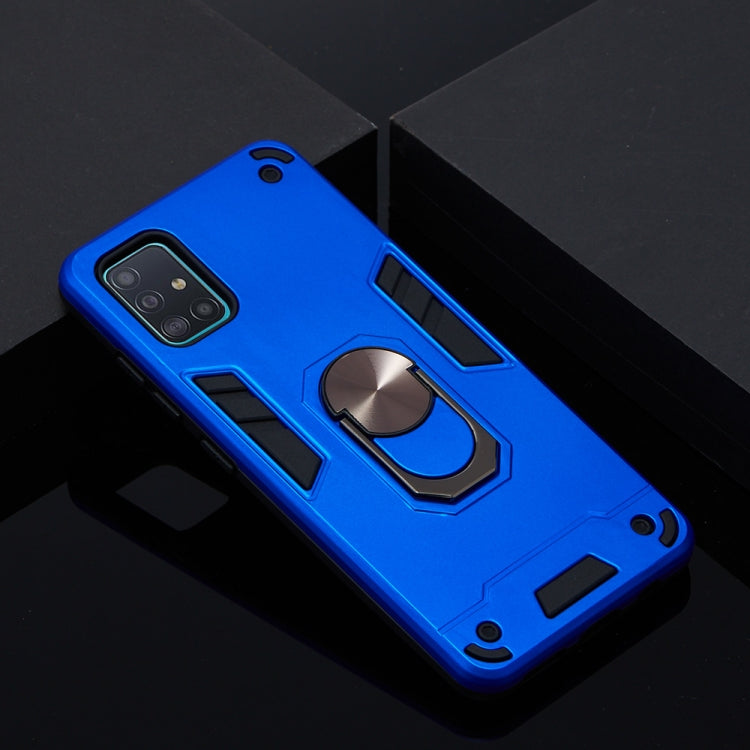 For Samsung Galaxy A51 2 in 1 Armour Series PC + TPU Protective Case with Ring Holder