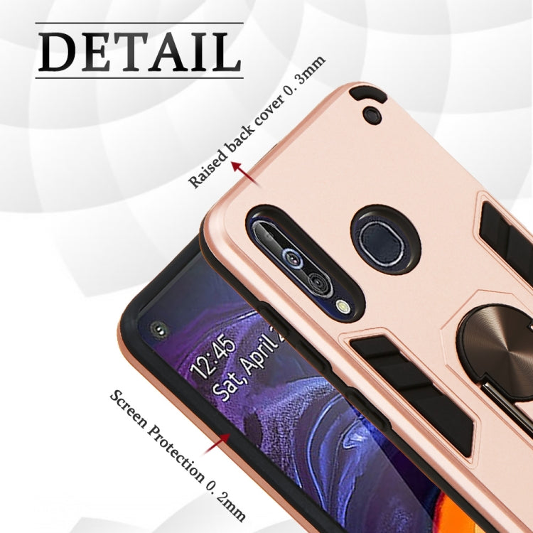 For Samsung Galaxy A60 & M40 2 in 1 Armour Series PC + TPU Protective Case with Ring Holder