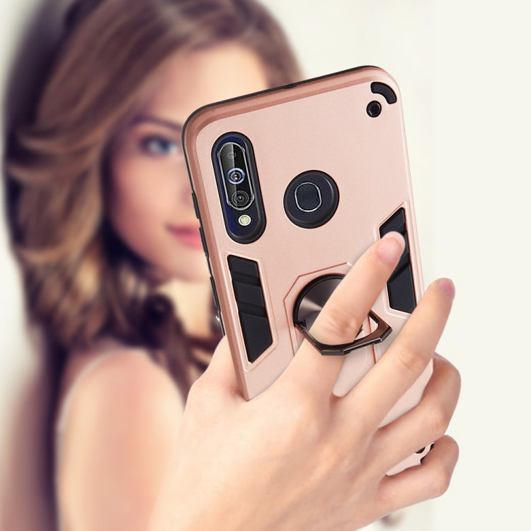 For Samsung Galaxy A60 & M40 2 in 1 Armour Series PC + TPU Protective Case with Ring Holder