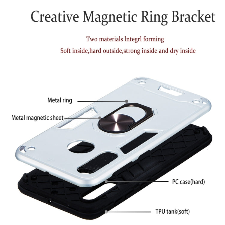 For Samsung Galaxy A60 & M40 2 in 1 Armour Series PC + TPU Protective Case with Ring Holder