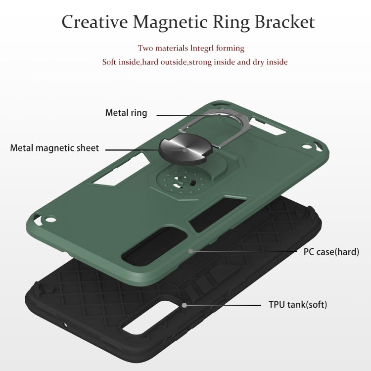 For Samsung Galaxy A70 & A70s 2 in 1 Armour Series PC + TPU Protective Case with Ring Holder
