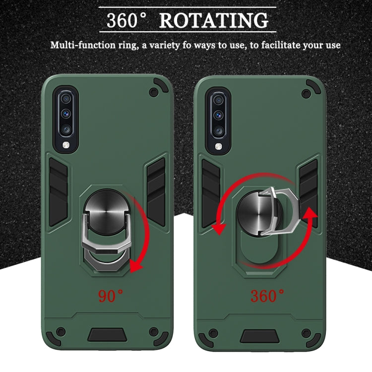 For Samsung Galaxy A70 & A70s 2 in 1 Armour Series PC + TPU Protective Case with Ring Holder