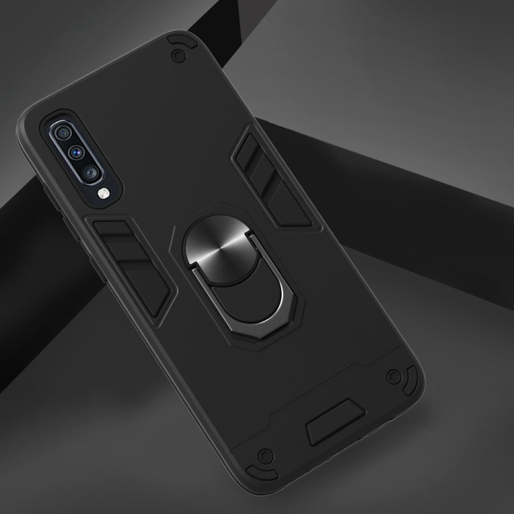 For Samsung Galaxy A70 & A70s 2 in 1 Armour Series PC + TPU Protective Case with Ring Holder