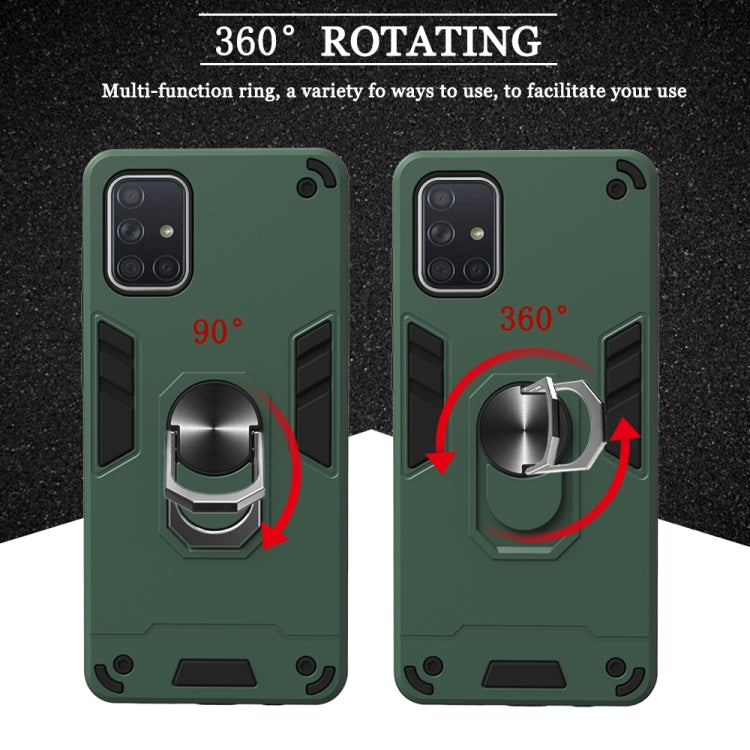 For Samsung Galaxy A71 2 in 1 Armour Series PC + TPU Protective Case with Ring Holder