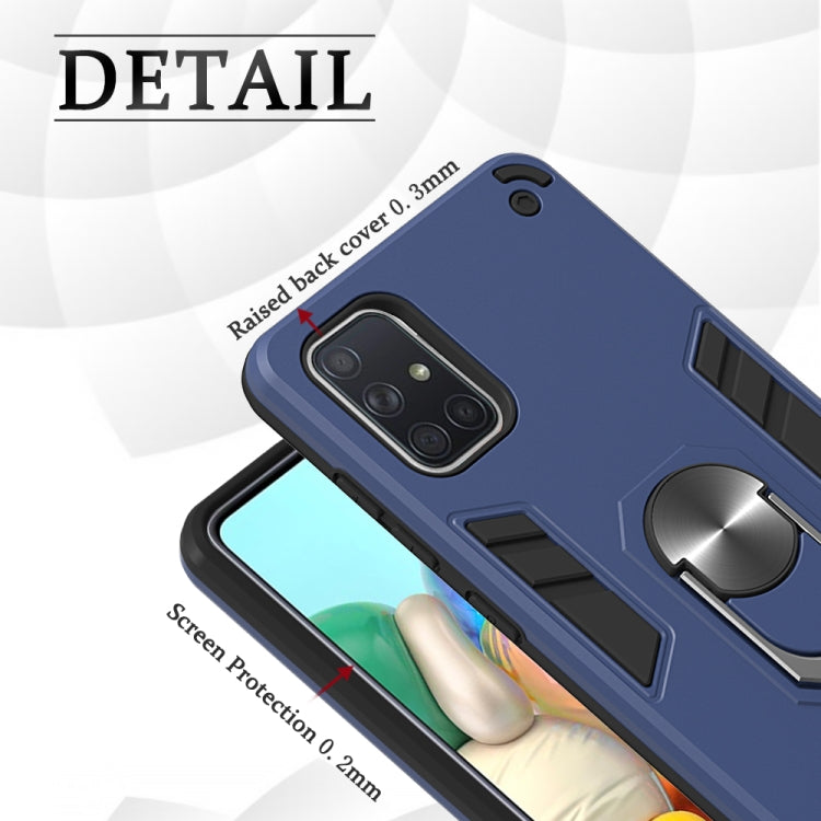 For Samsung Galaxy A71 2 in 1 Armour Series PC + TPU Protective Case with Ring Holder