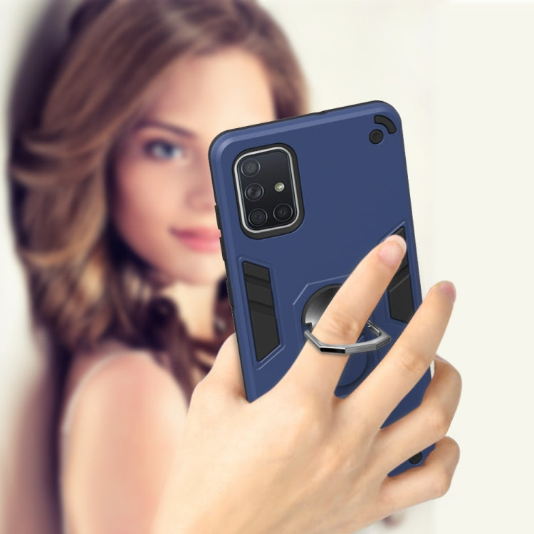 For Samsung Galaxy A71 2 in 1 Armour Series PC + TPU Protective Case with Ring Holder