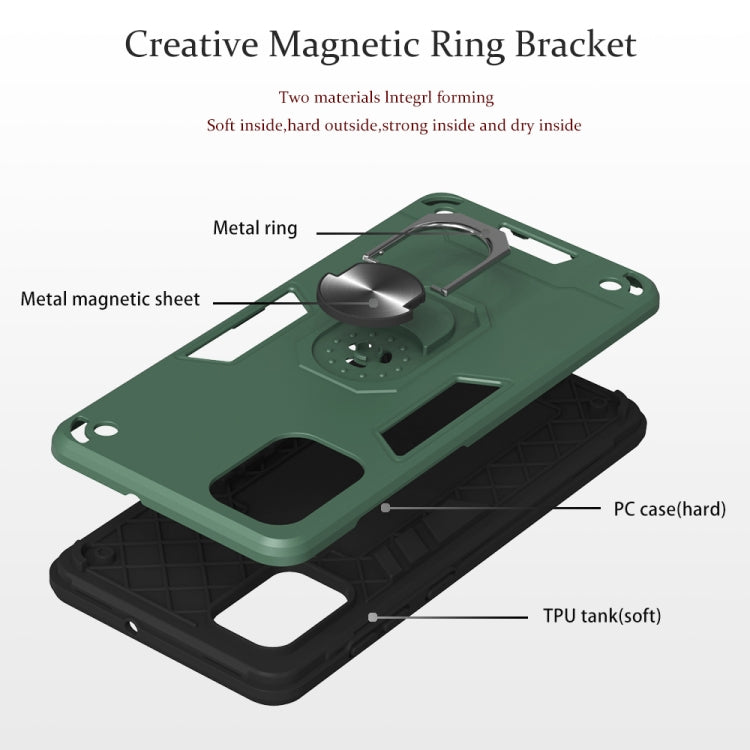 For Samsung Galaxy A71 2 in 1 Armour Series PC + TPU Protective Case with Ring Holder