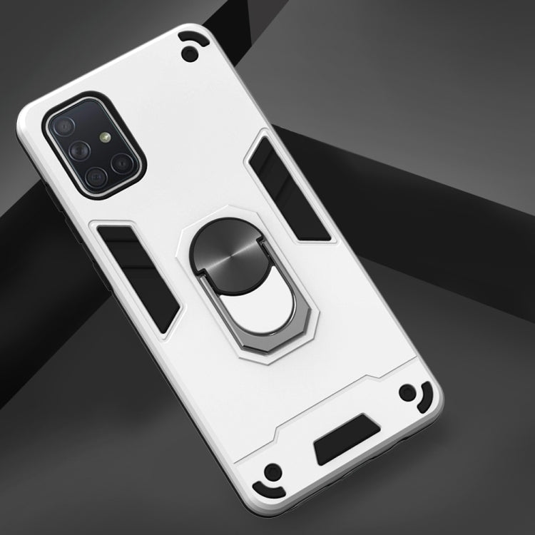 For Samsung Galaxy A71 2 in 1 Armour Series PC + TPU Protective Case with Ring Holder