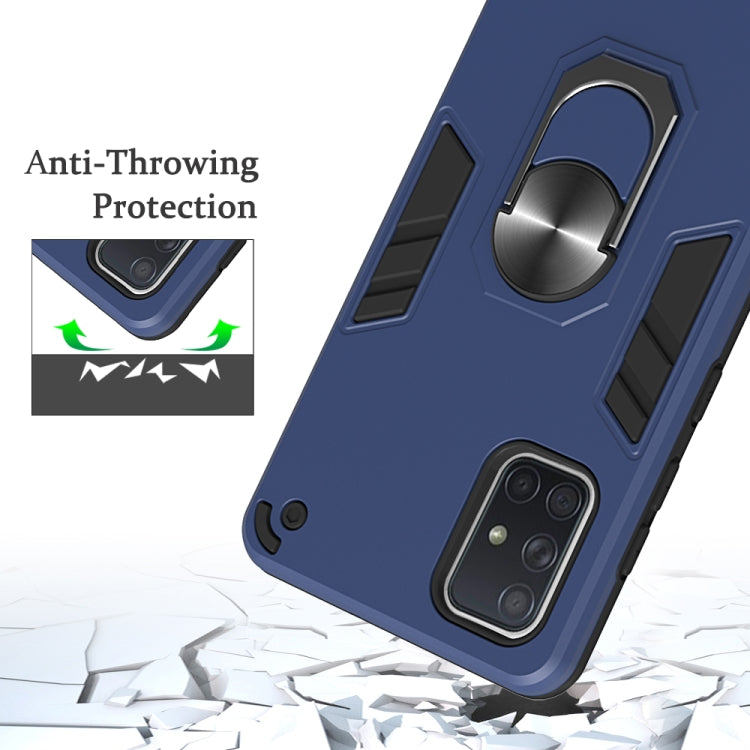 For Samsung Galaxy A71 2 in 1 Armour Series PC + TPU Protective Case with Ring Holder
