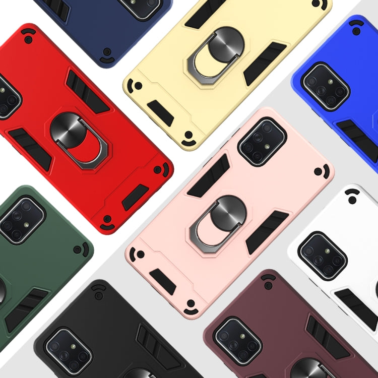 For Samsung Galaxy A71 2 in 1 Armour Series PC + TPU Protective Case with Ring Holder