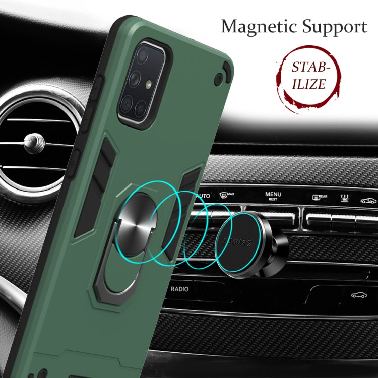 For Samsung Galaxy A71 2 in 1 Armour Series PC + TPU Protective Case with Ring Holder