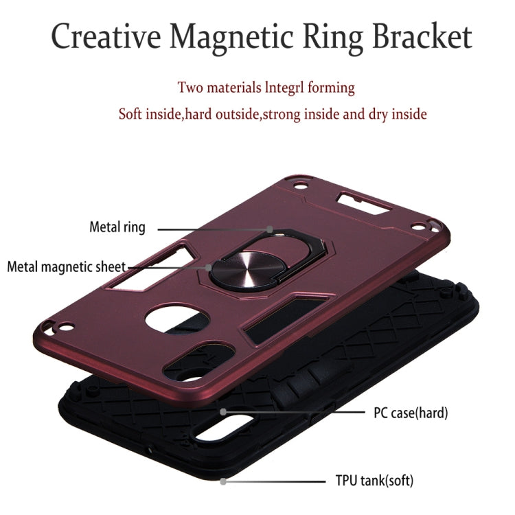 For Samsung Galaxy A10s 2 in 1 Armour Series PC + TPU Protective Case with Ring Holder
