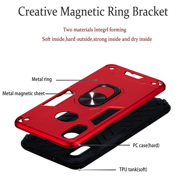 For Samsung Galaxy A10s 2 in 1 Armour Series PC + TPU Protective Case with Ring Holder