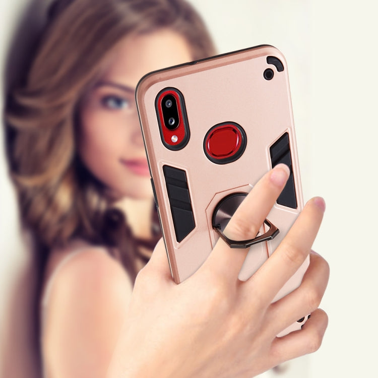 For Samsung Galaxy A10s 2 in 1 Armour Series PC + TPU Protective Case with Ring Holder
