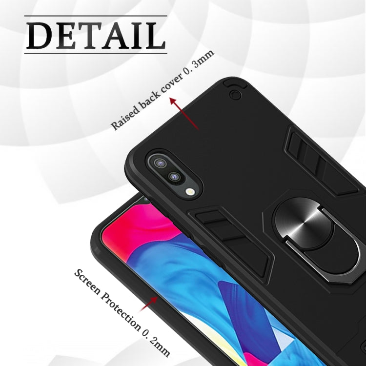 For Samsung Galaxy M10 / A10 2 in 1 Armour Series PC + TPU Protective Case with Ring Holder