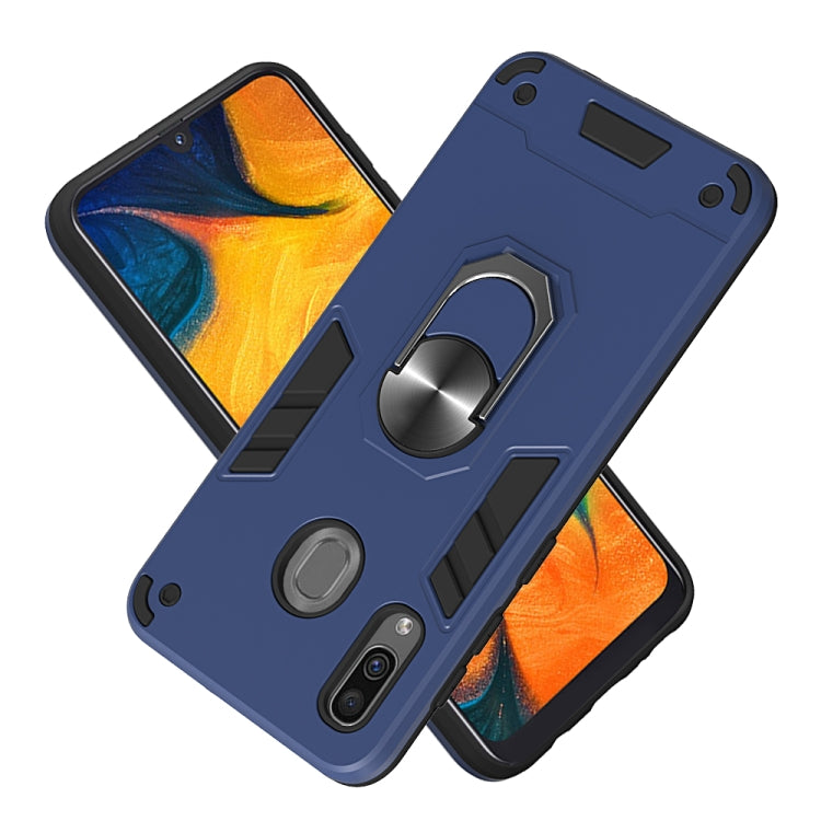 For Samsung Galaxy A20 / A30 / M20s 2 in 1 Armour Series PC + TPU Protective Case with Ring Holder