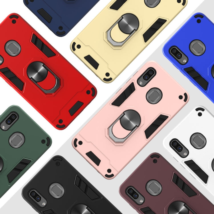 For Samsung Galaxy A20 / A30 / M20s 2 in 1 Armour Series PC + TPU Protective Case with Ring Holder