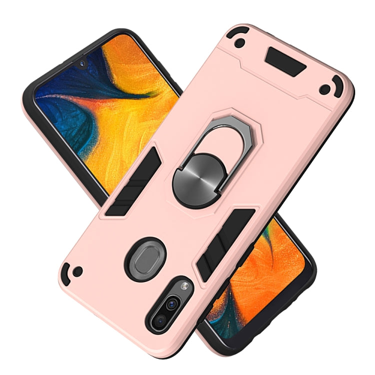 For Samsung Galaxy A20 / A30 / M20s 2 in 1 Armour Series PC + TPU Protective Case with Ring Holder