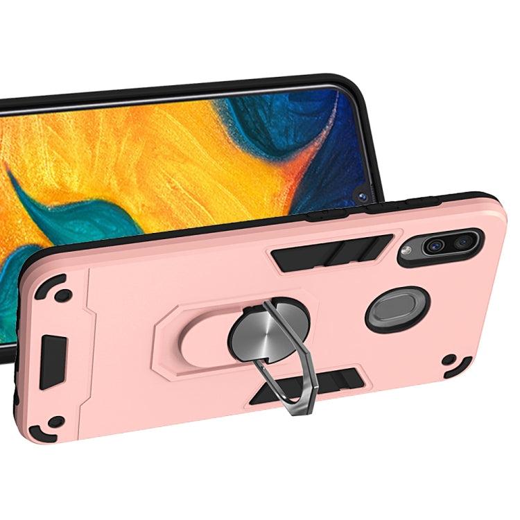 For Samsung Galaxy A20 / A30 / M20s 2 in 1 Armour Series PC + TPU Protective Case with Ring Holder