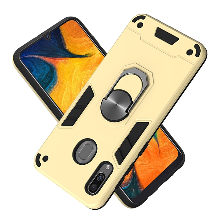 For Samsung Galaxy A20 / A30 / M20s 2 in 1 Armour Series PC + TPU Protective Case with Ring Holder