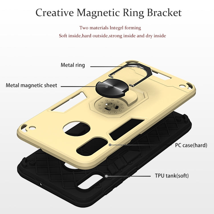 For Samsung Galaxy A20 / A30 / M20s 2 in 1 Armour Series PC + TPU Protective Case with Ring Holder