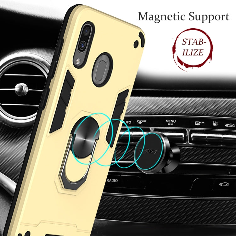 For Samsung Galaxy A20 / A30 / M20s 2 in 1 Armour Series PC + TPU Protective Case with Ring Holder