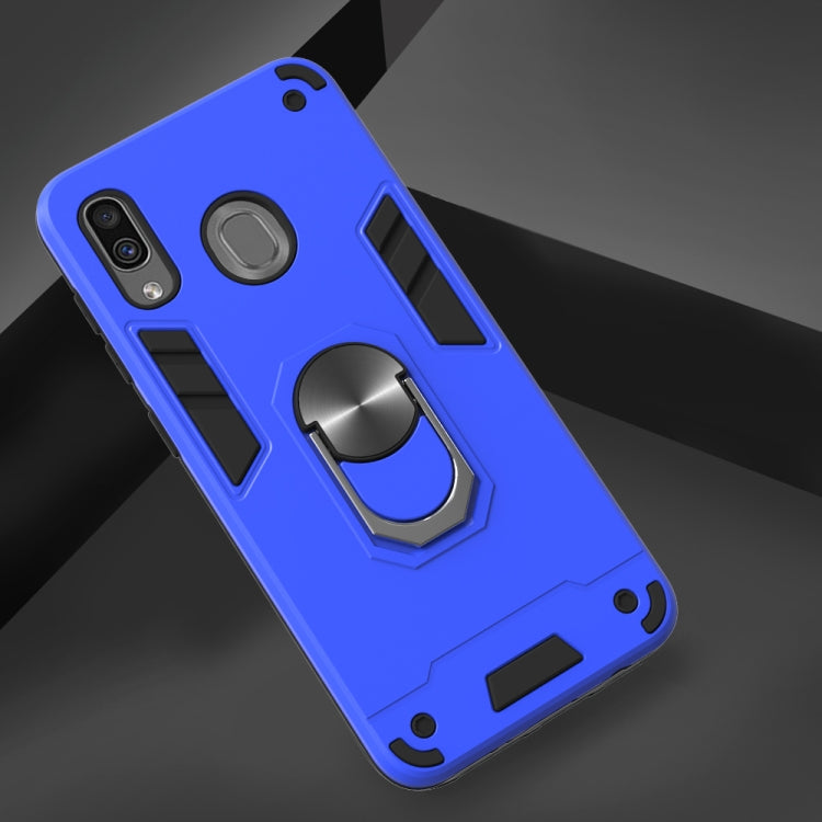 For Samsung Galaxy A20 / A30 / M20s 2 in 1 Armour Series PC + TPU Protective Case with Ring Holder
