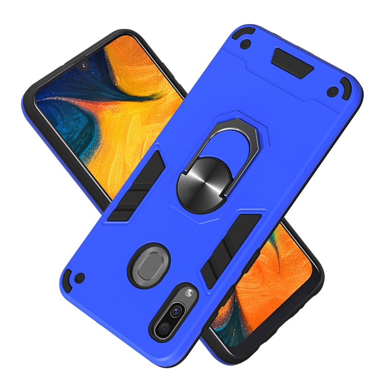 For Samsung Galaxy A20 / A30 / M20s 2 in 1 Armour Series PC + TPU Protective Case with Ring Holder