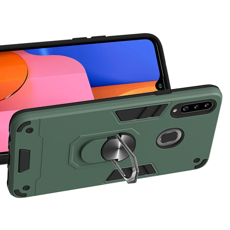 For Samsung Galaxy A20s 2 in 1 Armour Series PC + TPU Protective Case with Ring Holder