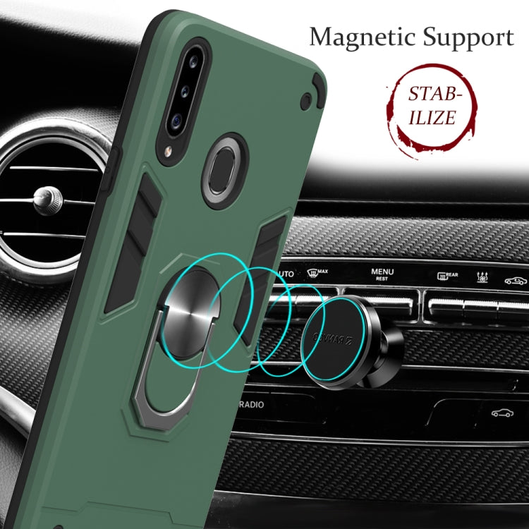 For Samsung Galaxy A20s 2 in 1 Armour Series PC + TPU Protective Case with Ring Holder
