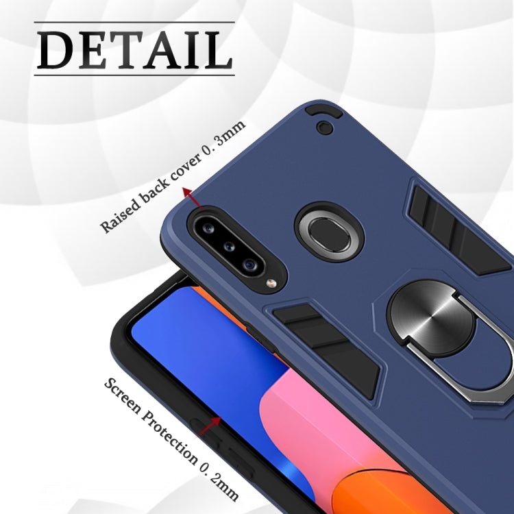For Samsung Galaxy A20s 2 in 1 Armour Series PC + TPU Protective Case with Ring Holder