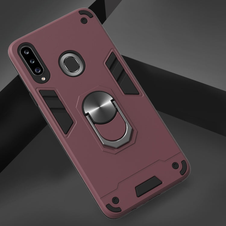 For Samsung Galaxy A20s 2 in 1 Armour Series PC + TPU Protective Case with Ring Holder