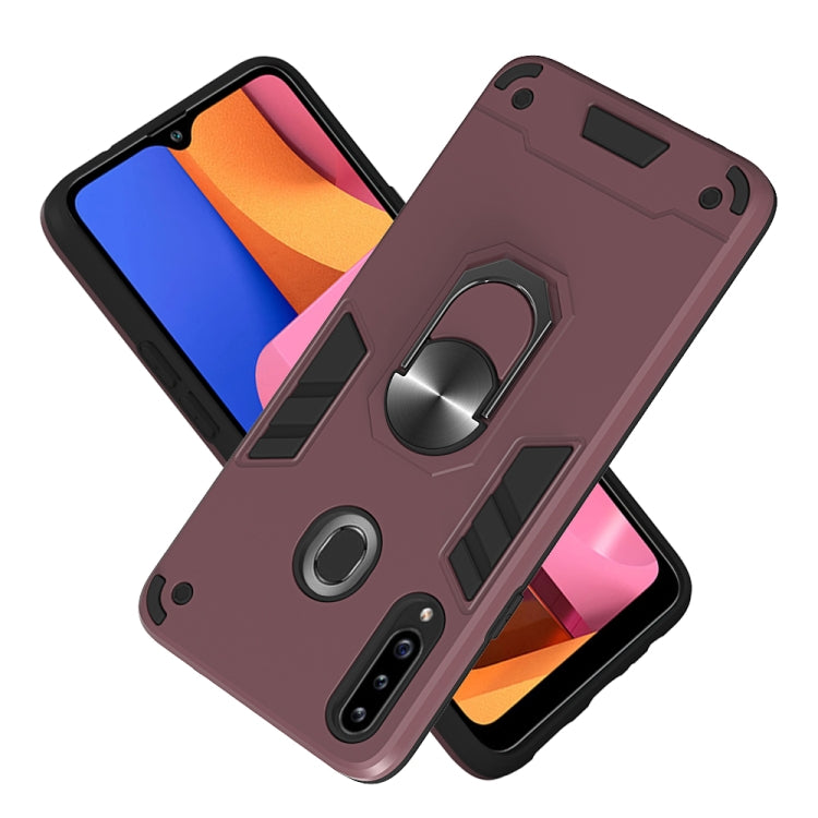 For Samsung Galaxy A20s 2 in 1 Armour Series PC + TPU Protective Case with Ring Holder