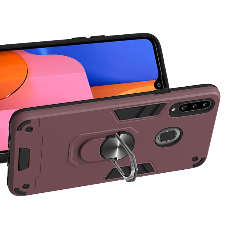 For Samsung Galaxy A20s 2 in 1 Armour Series PC + TPU Protective Case with Ring Holder