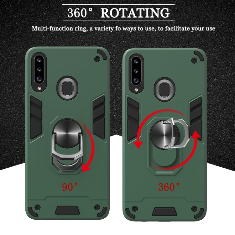 For Samsung Galaxy A20s 2 in 1 Armour Series PC + TPU Protective Case with Ring Holder