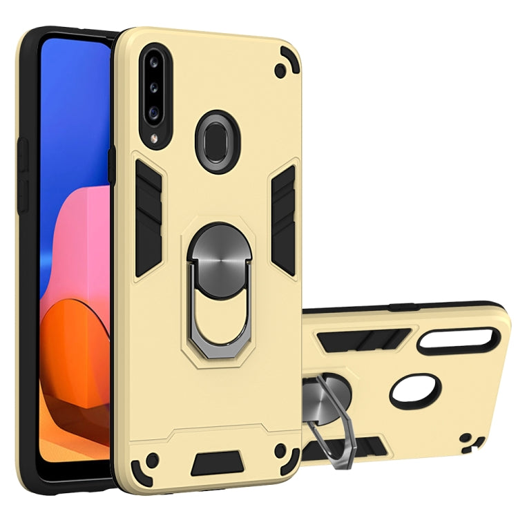 For Samsung Galaxy A20s 2 in 1 Armour Series PC + TPU Protective Case with Ring Holder