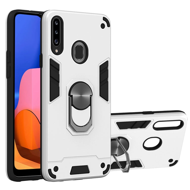 For Samsung Galaxy A20s 2 in 1 Armour Series PC + TPU Protective Case with Ring Holder