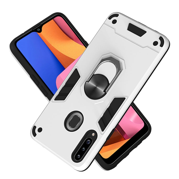 For Samsung Galaxy A20s 2 in 1 Armour Series PC + TPU Protective Case with Ring Holder