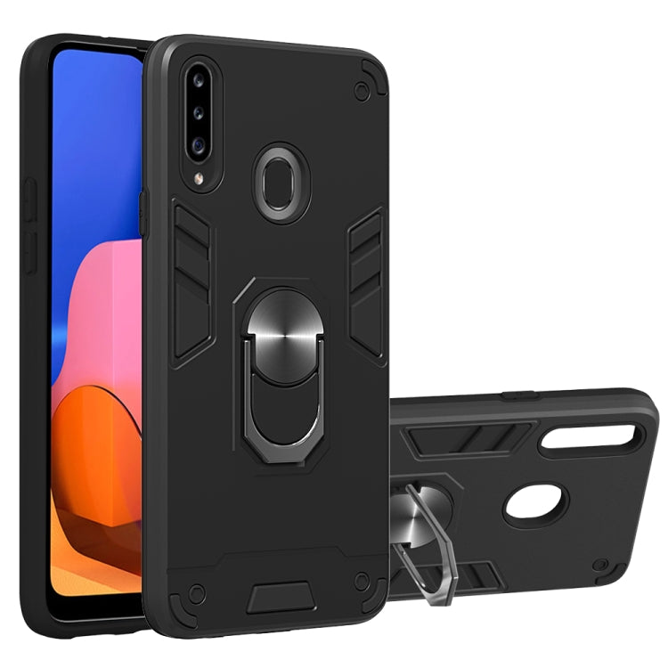 For Samsung Galaxy A20s 2 in 1 Armour Series PC + TPU Protective Case with Ring Holder