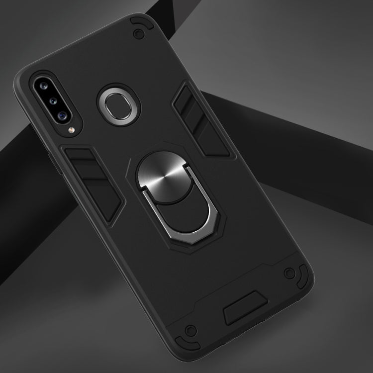 For Samsung Galaxy A20s 2 in 1 Armour Series PC + TPU Protective Case with Ring Holder