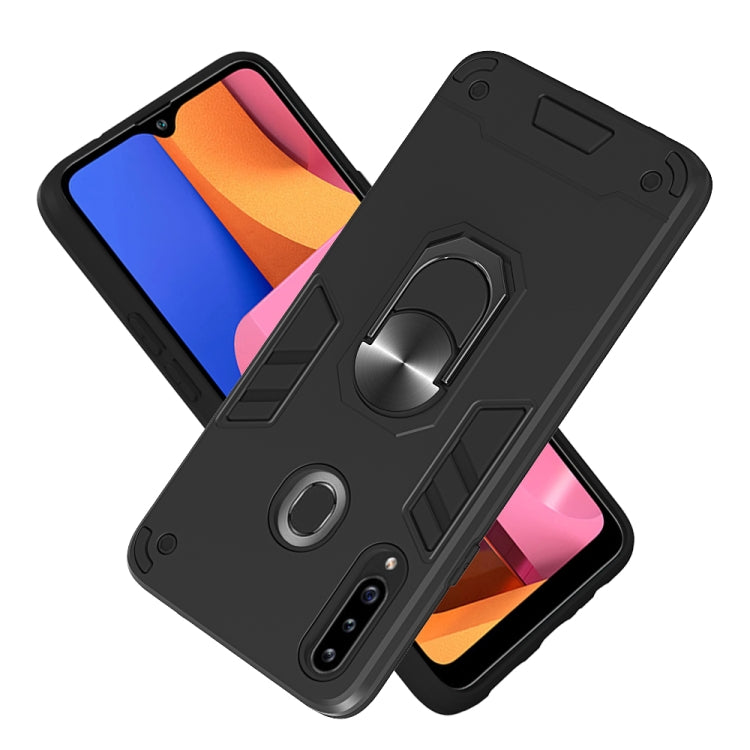 For Samsung Galaxy A20s 2 in 1 Armour Series PC + TPU Protective Case with Ring Holder