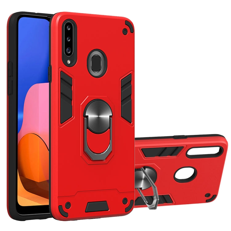 For Samsung Galaxy A20s 2 in 1 Armour Series PC + TPU Protective Case with Ring Holder