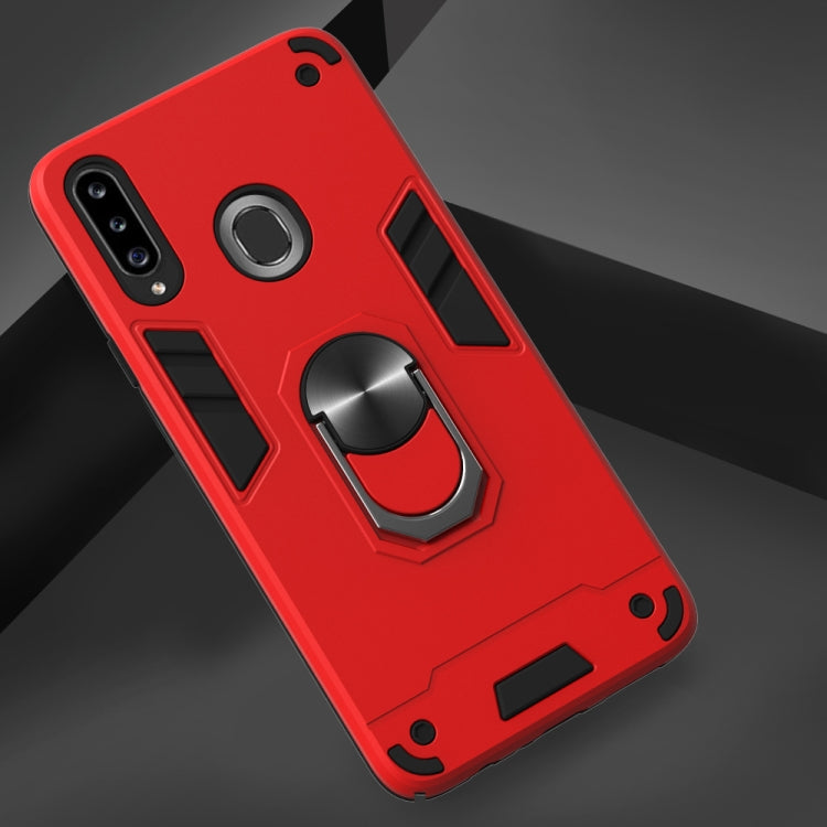 For Samsung Galaxy A20s 2 in 1 Armour Series PC + TPU Protective Case with Ring Holder